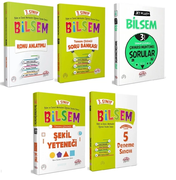 Editör Yayınevi 3. Sınıf Bilsem Hazırlık Seti 5 Kitap Güncel - 2