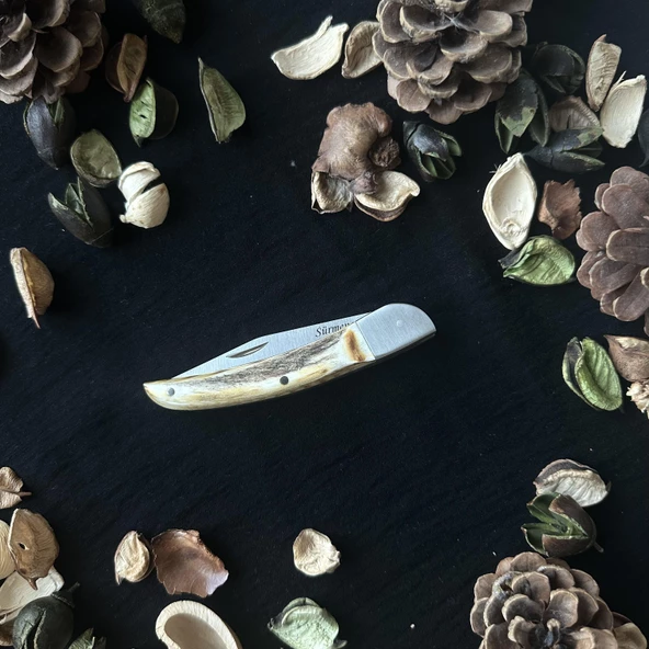 Sürmene El Yapımı Geyik Boynuzundan Çelik çakı SRMN8004 - 3