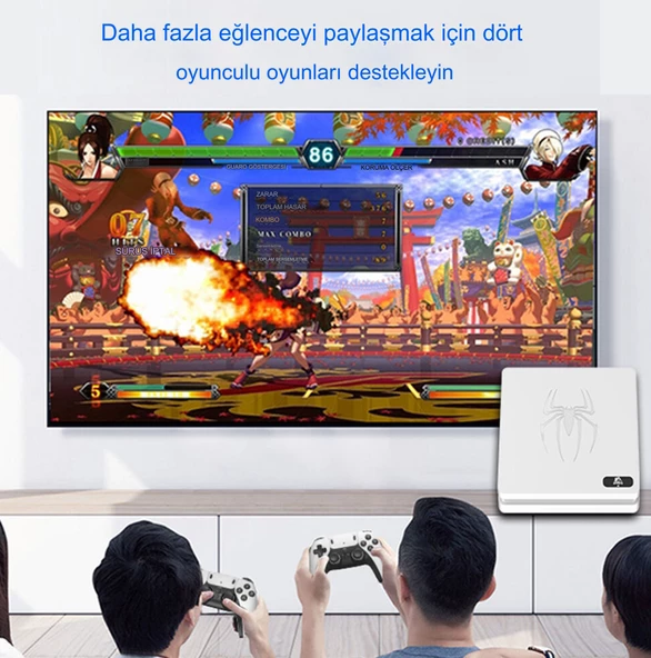 QASUL M5 Game Box 2.4G 10K ultra HD 64 GB TV GAME BOX Android 12.1 TV 2 Adet Oyun Konsolu uyumlu - 7