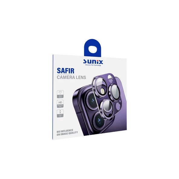 Sunix Iphone 16 Pro / 16 Pro Max İle Uyumlu Darbeye Dayanıklı Safir Kamera Lens Koruyucu Siyah - 2