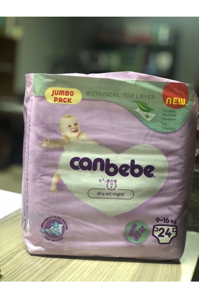 Canbebe Junior 4+ Beden Jumbo Paket Bebek Bezi 24 Adet