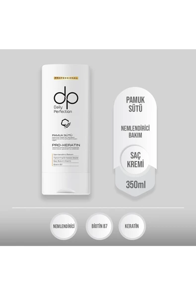 DP DAİLY PERFECTİON 2 Adet Moringa Yağı Şampuan 425 Ml & 1 Adet Pamuk Sütü Buğday Proteini Saç Bakım Kremi 350 ml Set - 3