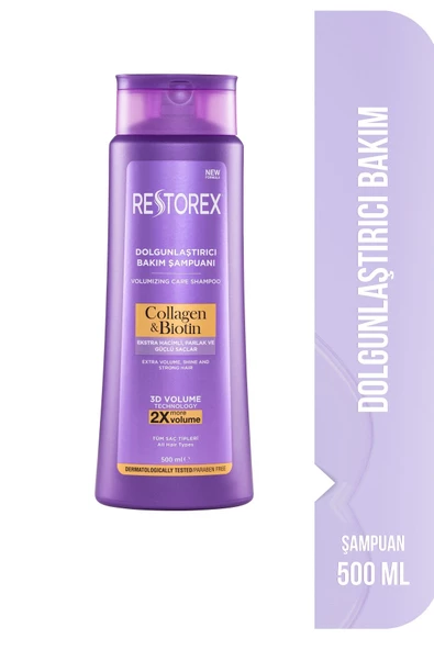 Restorex Collagen & Biotin Hacimsiz Saçlar Için Dolgunlaştırıcı Şampuan 500Ml