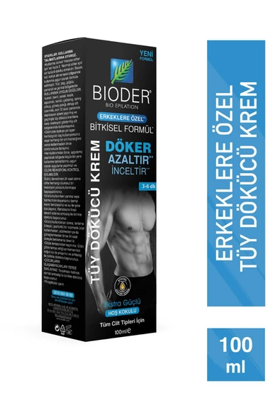 Bioder Erkeklere Özel Tüy Dökücü Krem 100 ml Tüy Azaltıcı Etki