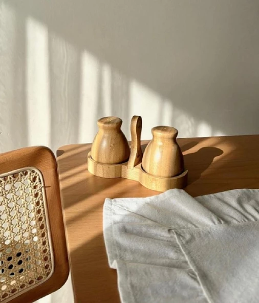 Mien Bambu Standlı Tuzluk Biberlik MİEN-7B08 - 5