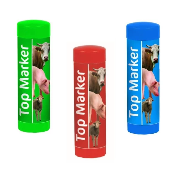 Top Marker Hayvan İşaretleme Kalemi Kırmızı - Resim 2