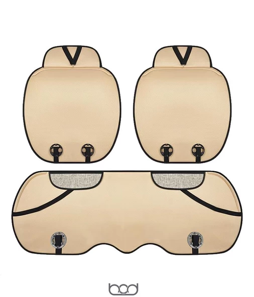 Bod Keten Terletmez Oto Koltuk Minderi Seti Koltuk Koruma Kılıfı Yalı Serisi Ön Arka Set Taba - 5