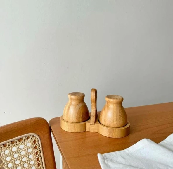 Mien Bambu Standlı Tuzluk Biberlik MİEN-7B08 - 4