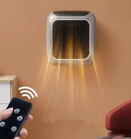 Uzaktan Kumandalı Priz Tipi Mini Fanlı Pratik Isıtıcı Elektrikli Duvar Tipi Isıtıcı 800watt - 4