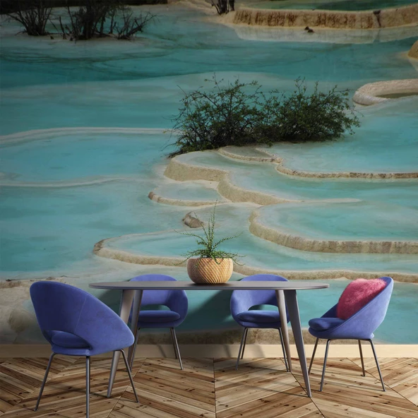 Pamukkale Manzaralı Duvar Kağıdı Baskı - Resim 6