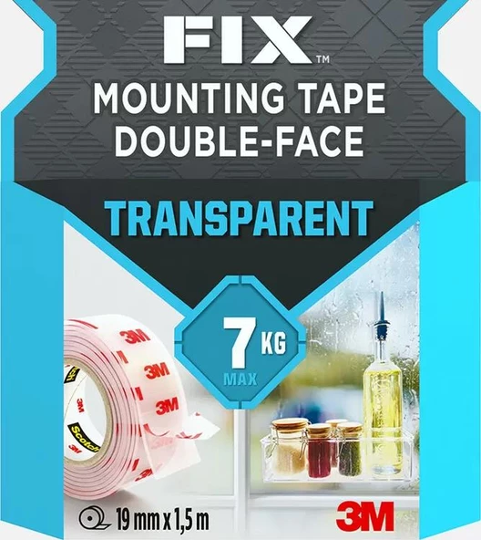Şeffaf Montaj Bandı 19mm x 1,5m ürün görseli