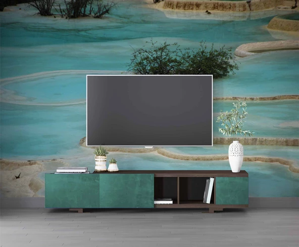 Pamukkale Manzaralı Duvar Kağıdı Baskı - Resim 4