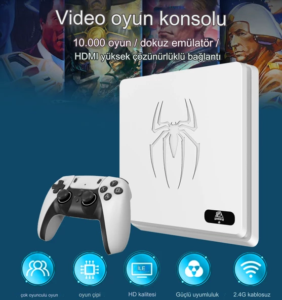 Game Box HD M5 Video Oyun Konsolu Dahili 10000 Klasik Oyunlar TV Retro Oyun Konsolu 2.4G - 2