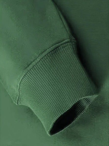 Erkek Believe Baskılı Oversize Bisiklet Yaka Sweatshirt - 4