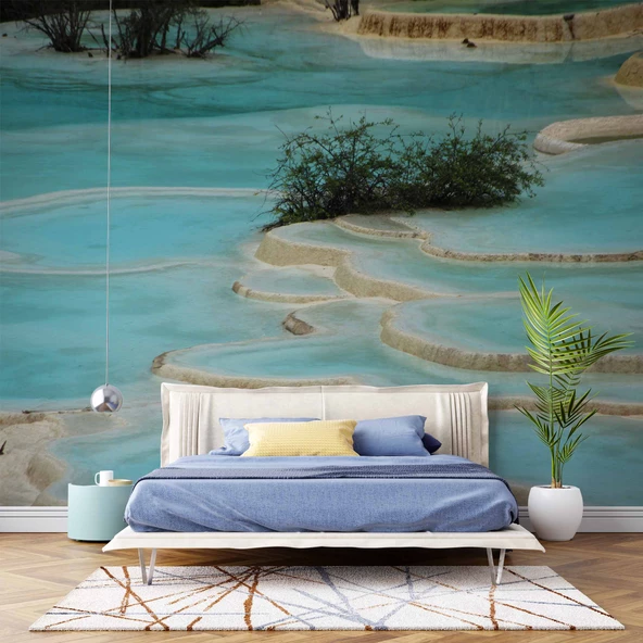 Pamukkale Manzaralı Duvar Kağıdı Baskı - Resim 3