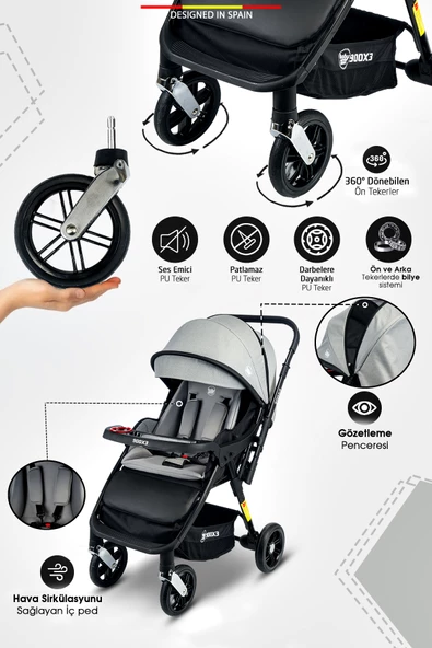 Baby Home 900 X3 Çift Yönlü Bebek Arabası - 3