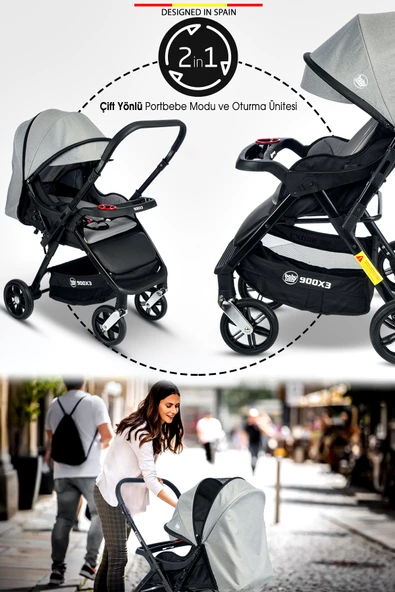Baby Home 900 X3 Çift Yönlü Bebek Arabası