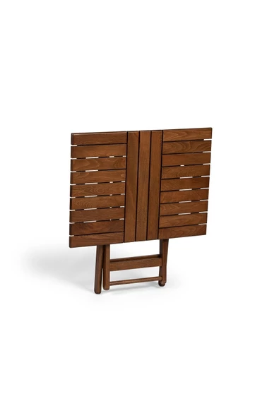 Atina Katlanır Masa 60x80 - Dış Mekan Dikdörtgen Ahşap Bahçe, Balkon Masası - 2
