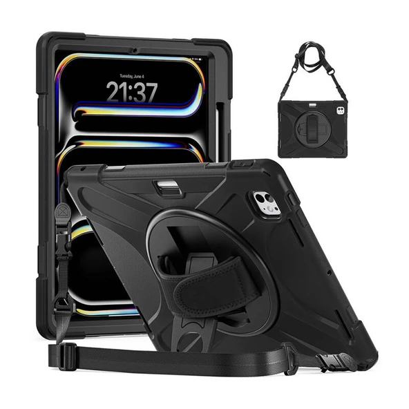 iPad Pro 13 2024 Uyumlu Tam Koruma Sağlayan Zırhlı Silikon Tablet Kılıfı - Şok Emici, Dayanıklı ve Şık Tasarım ürün görseli 1