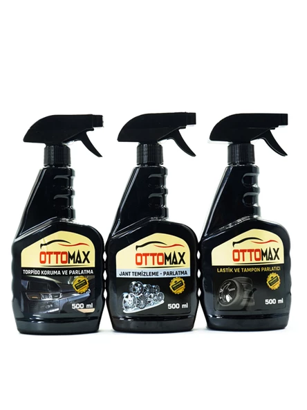 Ottomax Premium 5 Parça Araç İçi Torpido Jant Lastik Tampon Şampuan Çok Amaçlı Temizlik Seti - 2