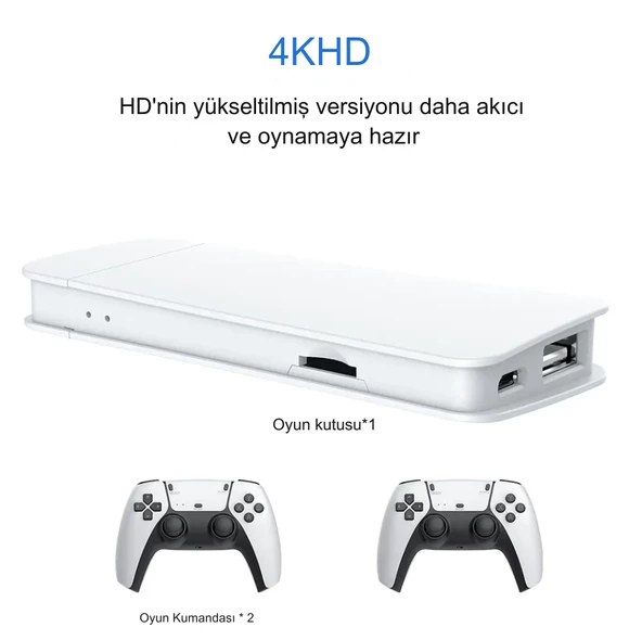 2.4G Wireless Kablosuz Controller 3D 4K HD Klasik Retro Atari Video Game Oyun Konsolu - 2