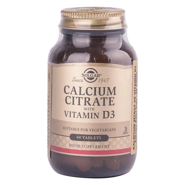 Solgar Calcium Citrate with Vitamin D 3 60 Tablet