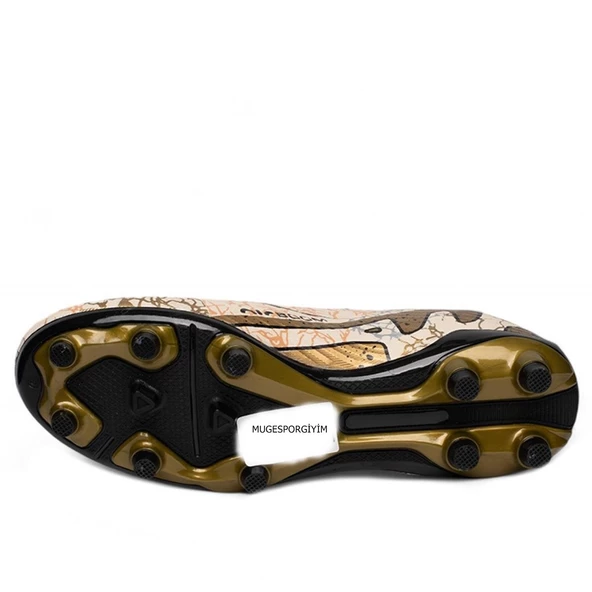 La Liga Erkek 565 Bilekli Çoraplı Krampon Bej Siyah Futbol Ayakkabısı - 4