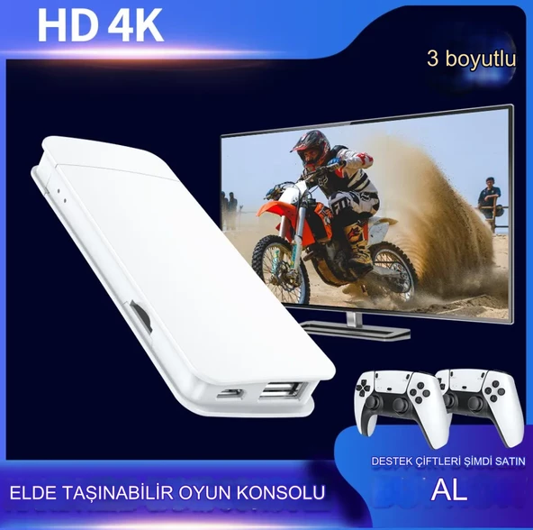 2.4G Wireless Kablosuz Controller 3D 4K HD Klasik Retro Atari Video Game Oyun Konsolu