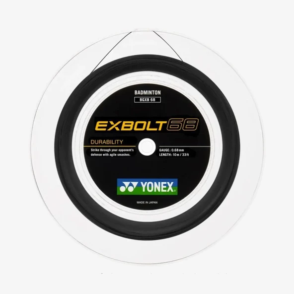 Yonex Exbolt 68 Badminton Kordajı 0.68 mm 200 Metre Siyah