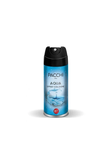 Pacchi 100 Ml Aerosol Sprey Kolonya Aqua 81 Derece