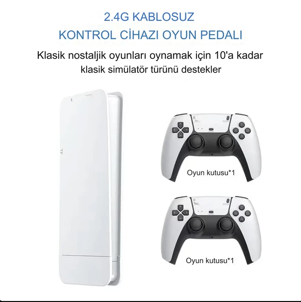 2.4G Wireless Kablosuz Controller 3D 4K HD Klasik Retro Atari Video Game Oyun Konsolu - 5