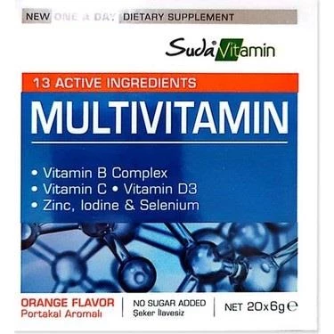 Suda Vitamin Multivitamin 1000 mg Vitamin C 20 Saşe