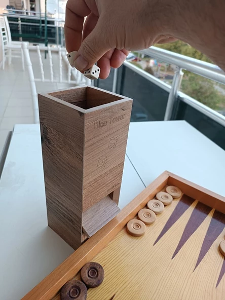 ElisGiftStore Zar Kulesi, Dice Tower, Tavla Zarı Kulesi, Tavla Takımı Aksesuarı, Tavla Zarı EH037 - 6