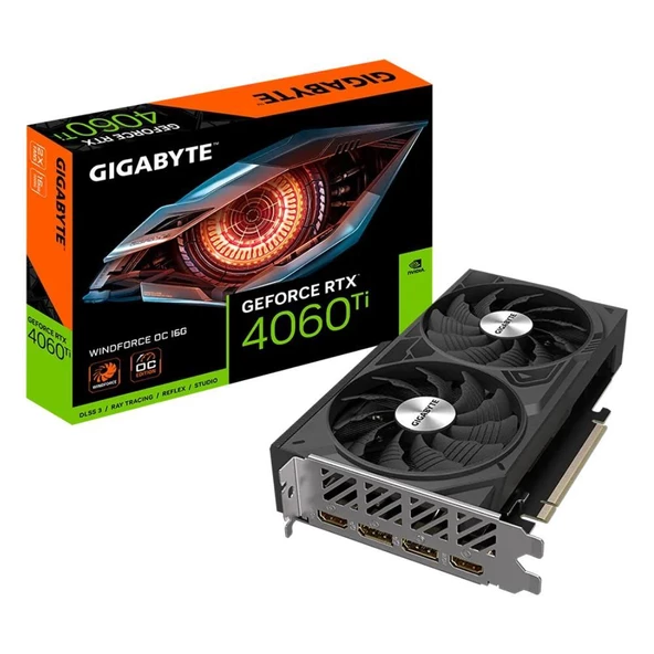 Gıgabyte Gv-N406twf2oc-16Gd Geforce Rtx 4060 Ti Wındforce Oc 16Gb Gddr6 Dlss 3 128 Bit Ekran Kartı