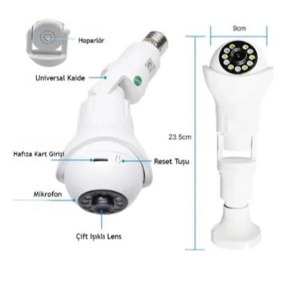 Blic Bulb 2.4g Wi-fi 1 Mp Ultra Hd 355 Derece Panoramik Ip Kamera Blm-62 - 3