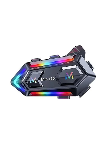 Mioji Mio 110 RGB 1000mAh IPX6 Kask Intercom Motosiklet Bluetooth Kulaklık