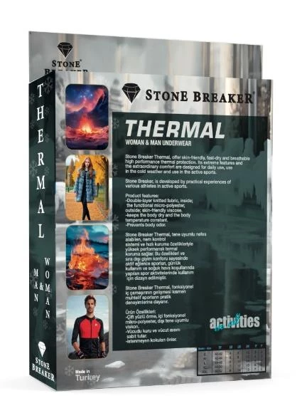 Stone Breaker Unisex Termal Tayt İçlik Siyah - 2