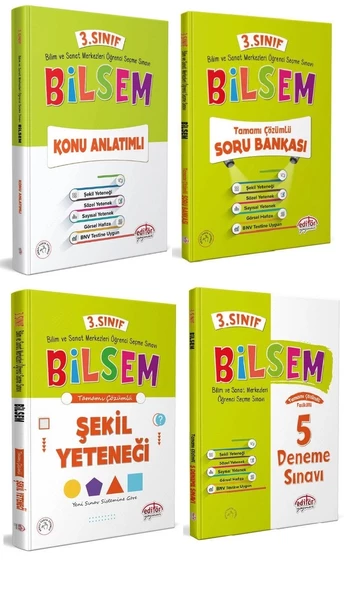 Editör Yayınevi 3. Sınıf Bilsem Konu Soru Şekil Deneme 4 Kitap Güncel