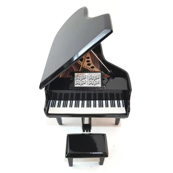 Dekoratif Piyano ve Sandalye Siyah 16 cm - 4