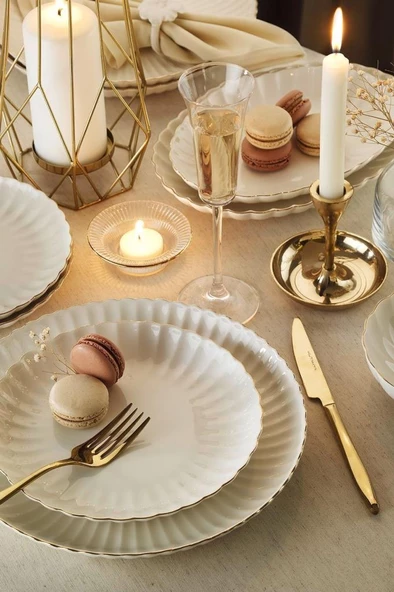 Kütahya Porselen Bone Luz Form 27 Parça 6 Kişilik Yemek - 7