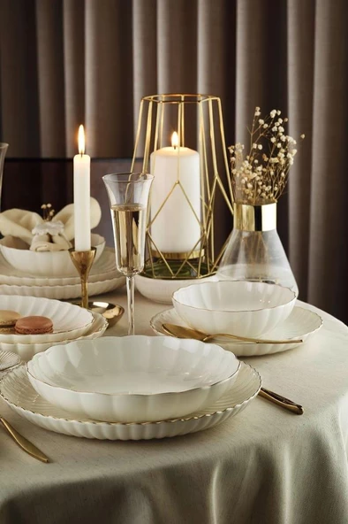 Kütahya Porselen Bone Luz Form 27 Parça 6 Kişilik Yemek - 4