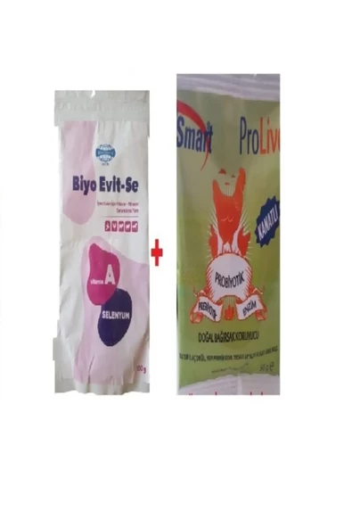 Smart ProLive 50 gr + Biyo Evit-se 100 gr " E Vitamin Selenyum 100 gr(Tavuk Vitamin Set)