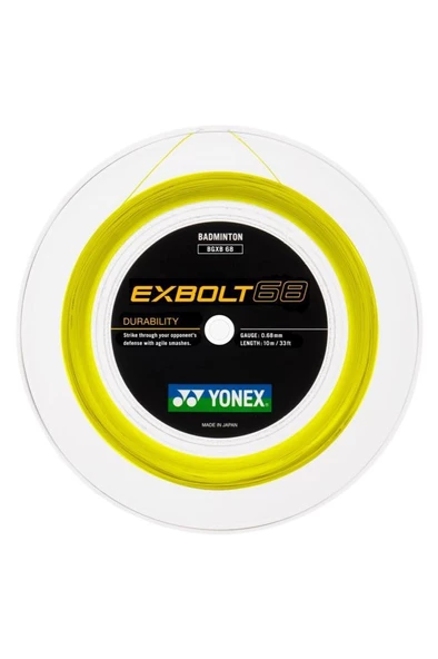 Yonex Exbolt 68 Badminton Kordajı 0.68 mm 200 Metre Sarı