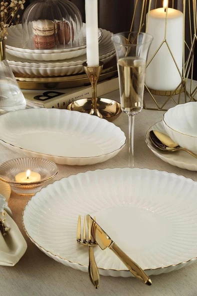 Kütahya Porselen Bone Luz Form 27 Parça 6 Kişilik Yemek - 6