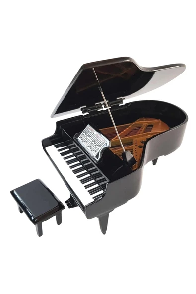 Dekoratif Piyano ve Sandalye Siyah 16 cm - 7