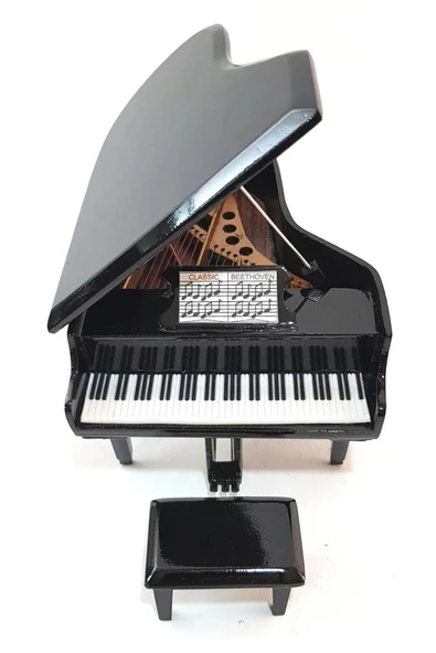 Dekoratif Piyano ve Sandalye Siyah 16 cm - 8
