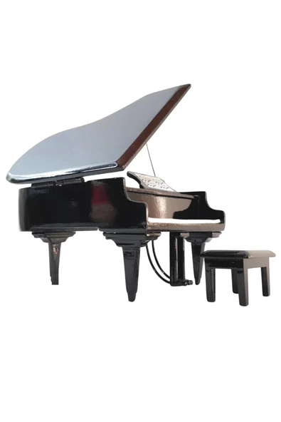 Dekoratif Piyano ve Sandalye Siyah 16 cm - 10