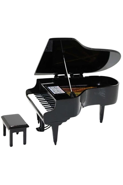 Dekoratif Piyano ve Sandalye Siyah 16 cm - 6