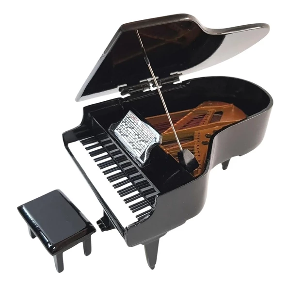 Dekoratif Piyano ve Sandalye Siyah 16 cm - 2
