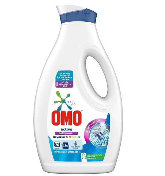 Omo Active Cold Power Beyazlar ve Renkliler için Sıvı Çamaşır Deterjanı 1.69 lt